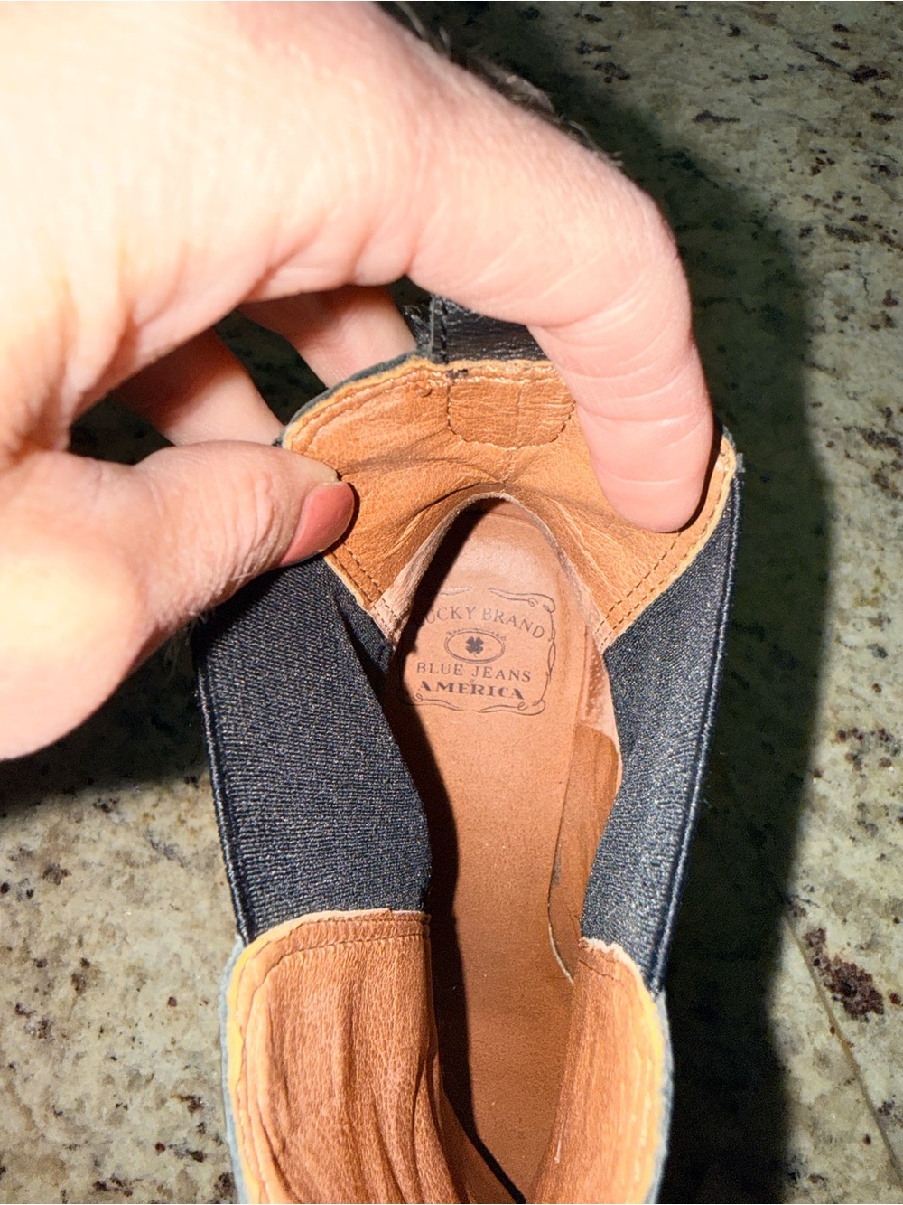 Lucky Brand Black Leather Chelsea Wedge Ankle Boots - Picture 6 of 6